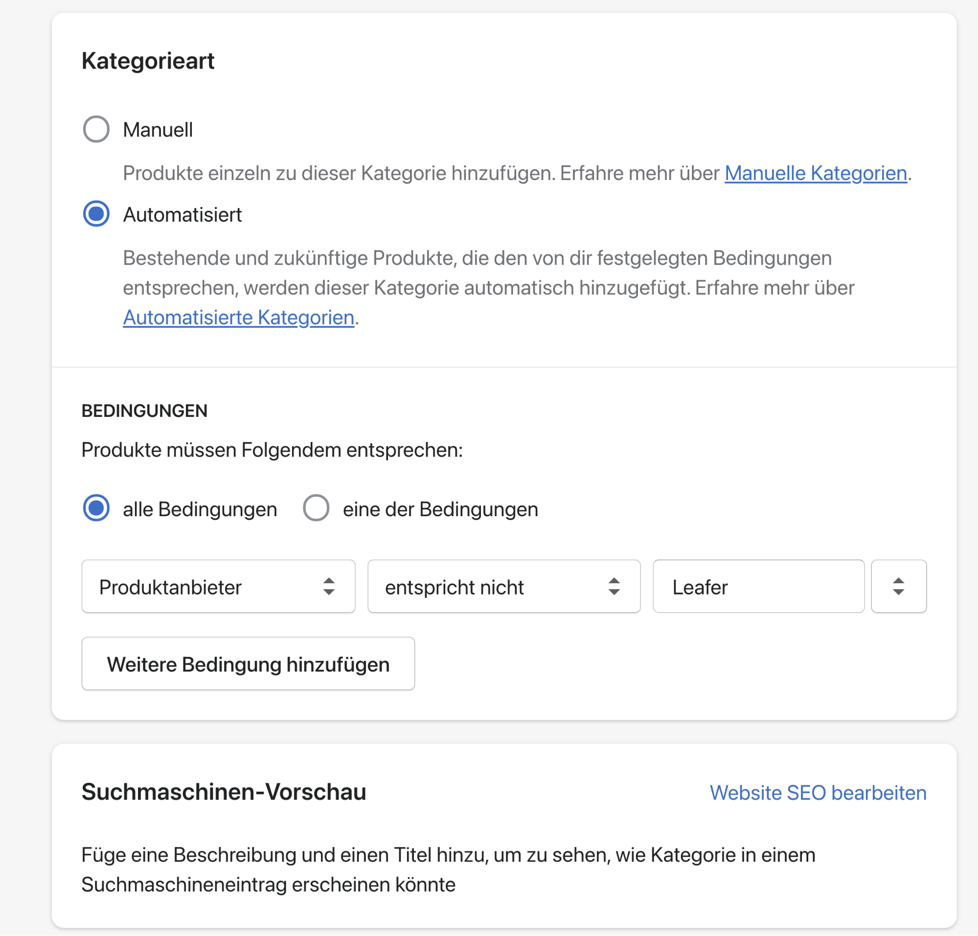 Leafer Produkt in Shopify ausblenden